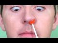 LOLLIPOP STUCK IN NOSE!