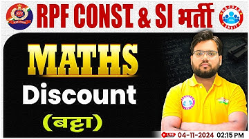 RPF SI & Constable 2024 | Discount Maths Class| RPF Maths Class by Aakash Sir