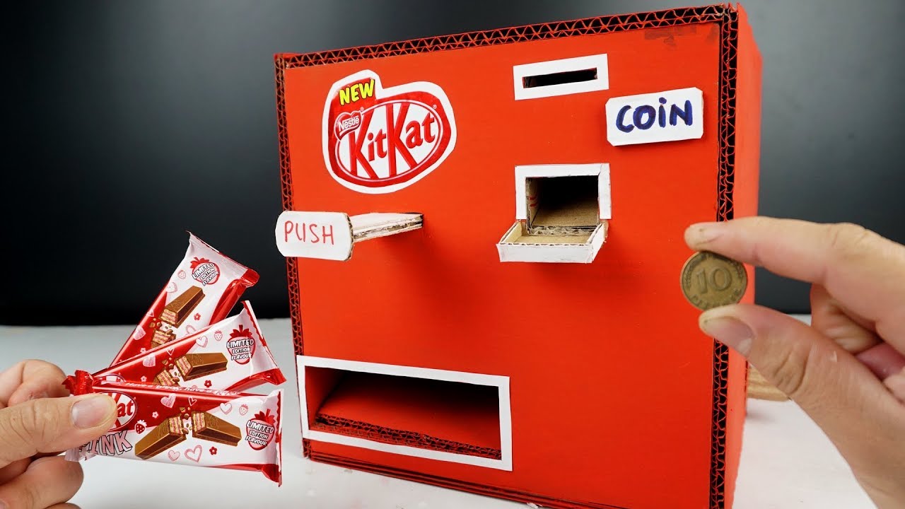 how-to-make-cardboard-kitkat-vending-machine-at-home-diy-crafts-youtube