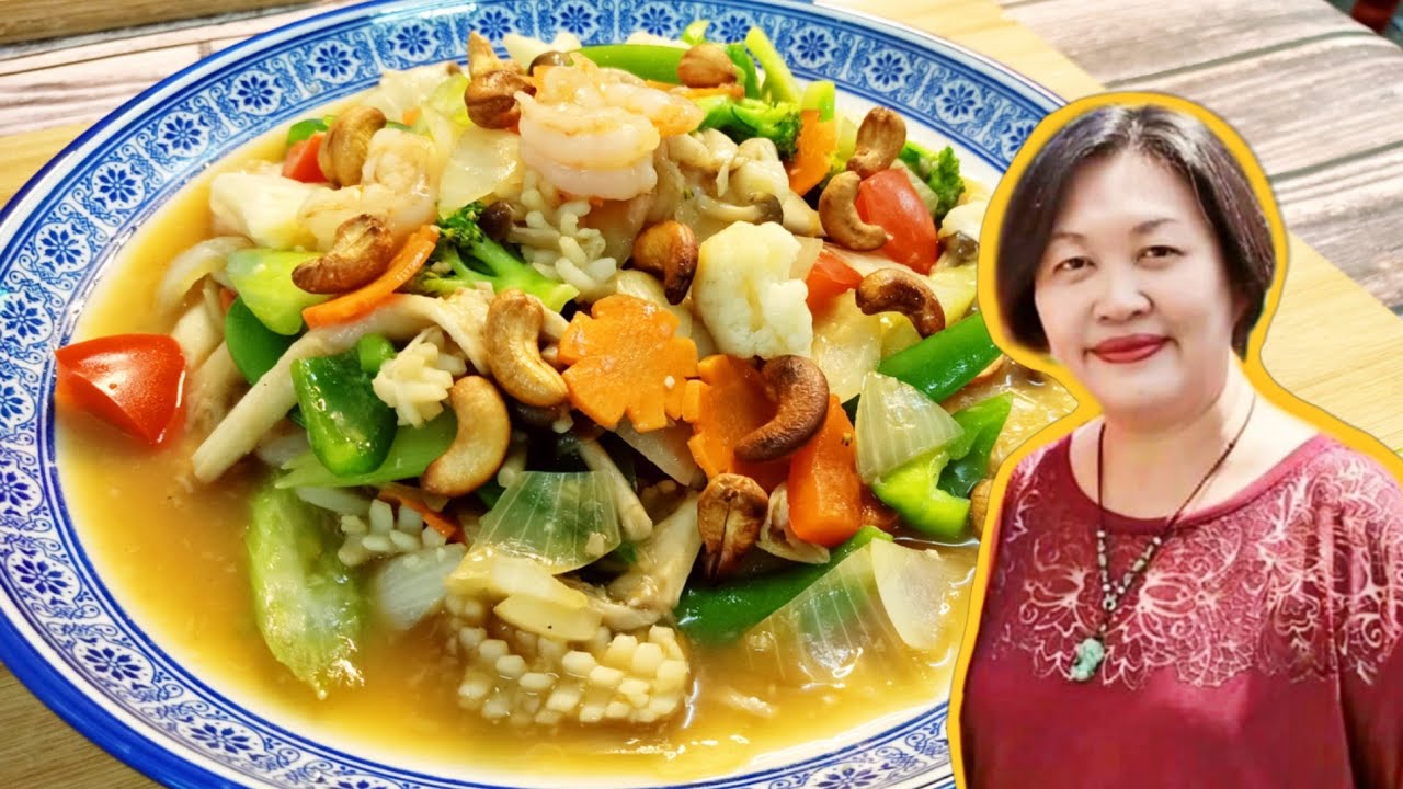 Stir Fry Mixed Vegetables Chinese Style with Seafood 炒什锦菜 Goreng