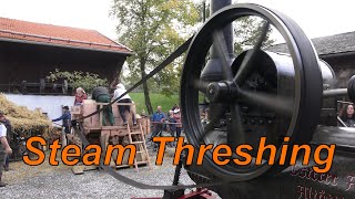 Steam Locomobile driving a Threshing Machine |With @dampfdreschen