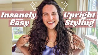 QUICK + EASY UPRIGHT STYLING ROUTINE FOR WAVY + CURLY HAIR | TreLuxe Washday + Review