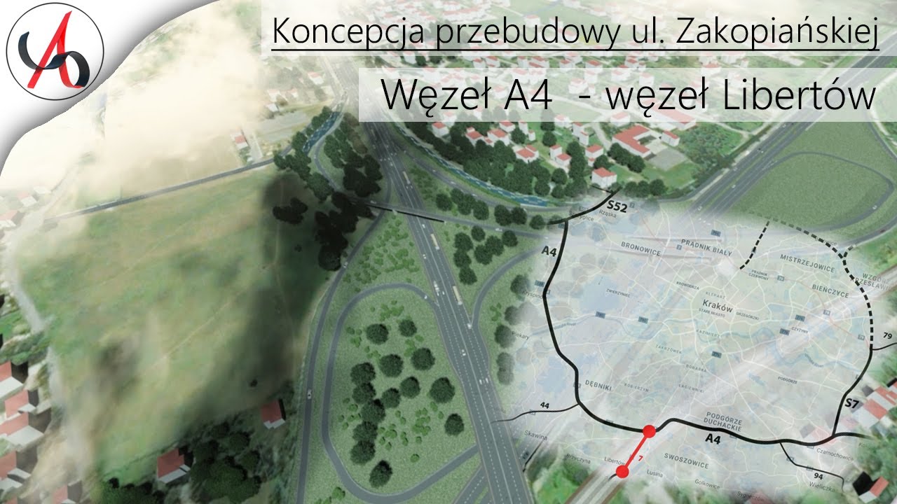 Koncepcja przebudowy Zakopianki Wizualizacja YouTube