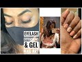 My First Time EYELASH EXTENSIONS experience | Mini Hair treatment &amp; Gel Nail Art | Vlog ✨