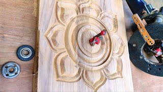 Satisfied wood carving flowers circles design and How to carve flowers design by pvj wood carving.