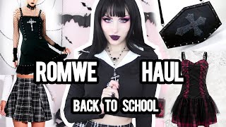 🖤 ROMWE BACK TO SCHOOL HAUL 🖤 Trying on Goth and Alternative Outfits | Vesmedinia screenshot 4