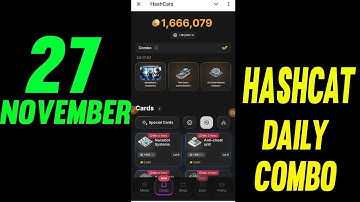 Hashcats Daily Combo 27 November | Hashcats Combo Today Card | hashcats airdrop | daily combo