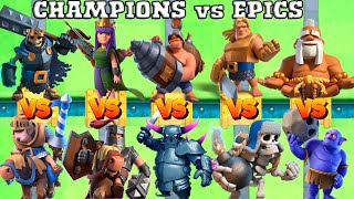 CHAMPIONS vs EPICS - WHICH IS BETTER QUALITY | 5 vs 5 | CLASH ROYALE OLYMPICS