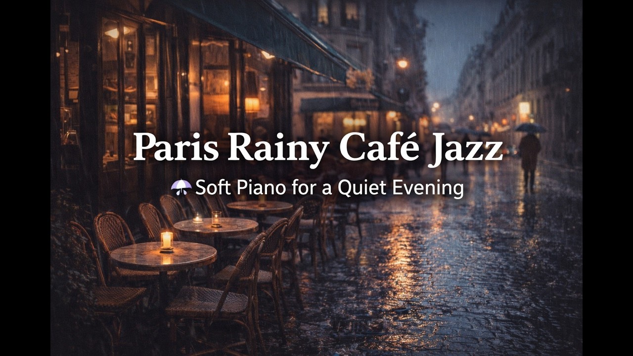 Paris Rainy Café Jazz 🌧️ | Soft Piano for a Quiet Evening