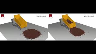Dump Truck discharging different materials