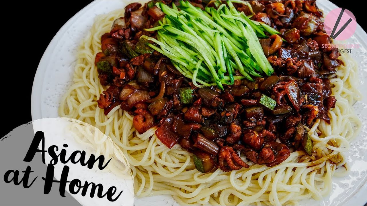 GIANT Jjajangmyun Korean Black Noodles | Seonkyoung Longest