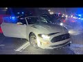 V6 mustang vs the Blackhawk unit = PIT into wall ... police chase doesn't go well for her