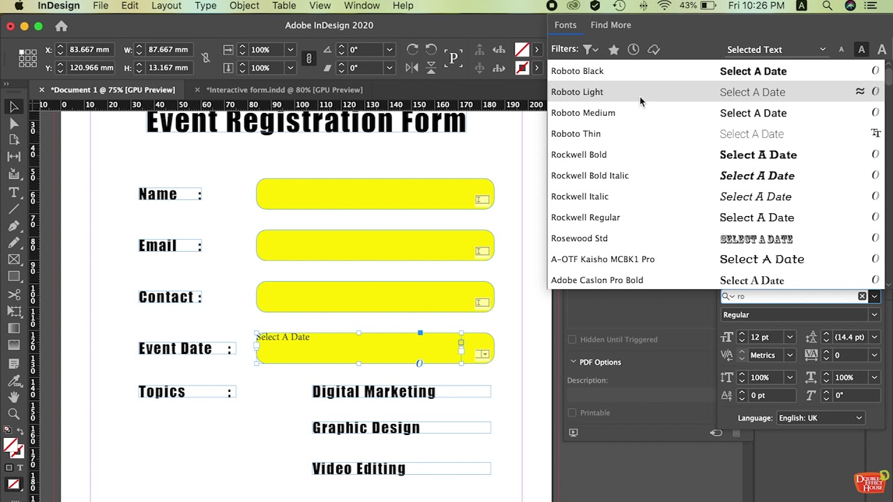 How to create Complete Interactive PDF Form in Adobe