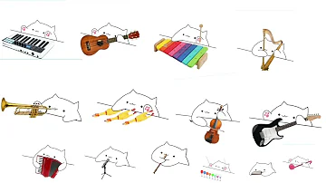 All bongo cat play happy birthday