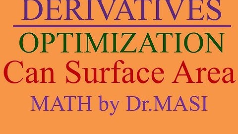 Optimization, Minimizing Can Surface Area