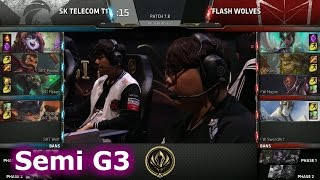 SK Telecom T1 vs Flash Wolves | Game 3 Semi Finals LoL MSI 2017 Play-Offs | SKT vs FW G3 Semi