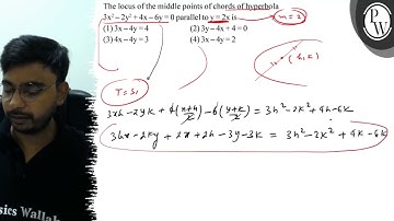 The locus of the middle points of chords of hyperbola \( 3 x^{2}-2 ...