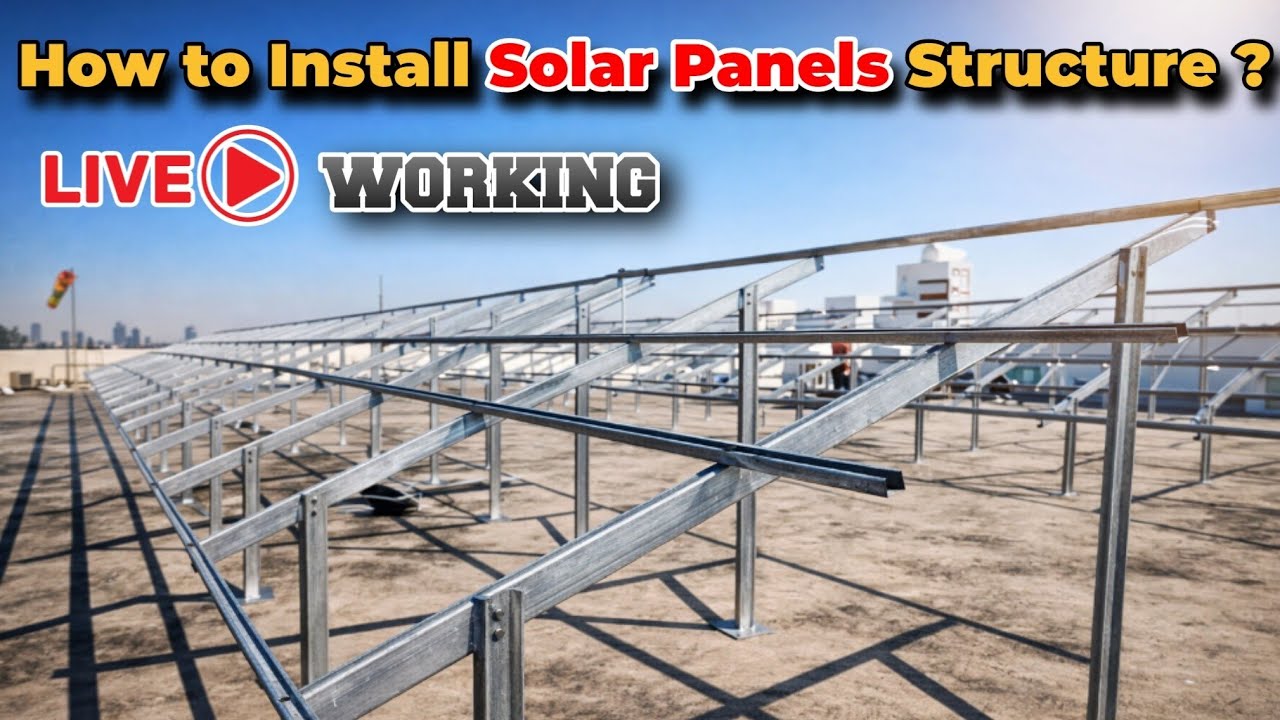 How to Install Solar Panel Structure | Live from Rooftop | Real-Time Challenging Setup
