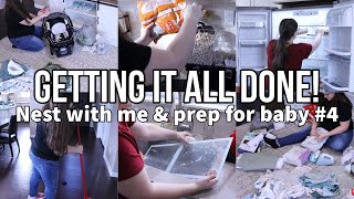 NEST WITH ME &amp; PREP FOR BABY #4 | DEEP CLEANING | CLEAN WITH ME 2023