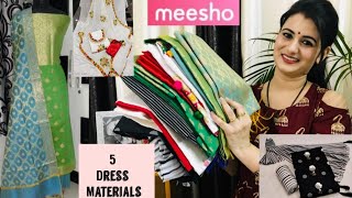 Huge Meesho Dress Material Haul | Banarasi/Cotton Dress Material Review | Under Rs. 910 Only