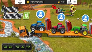 Try To Load 3 Tractors In Single Loader Gameplay | Fs 18 Multiplayer | Farming Simulator 18 #fs18 