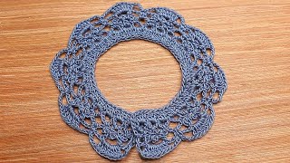 #26Cute crochet collar for Newborn baby,কুশিকাটার নিউবর্ন বেবির জামার গলার ডিজাইন