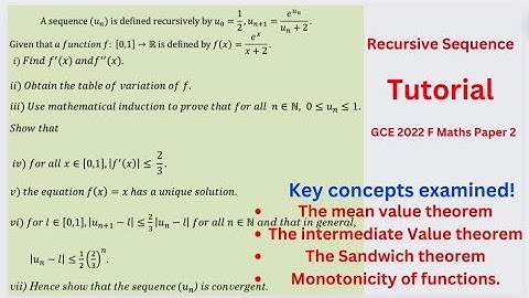 Recursive Sequence tutorial #monotonicity #sequencesandseries #recursive #meanvaluetheorem