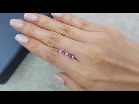 Set of unheated oval cut pink sapphires 2.02 ct from Madagascar Video  № 1