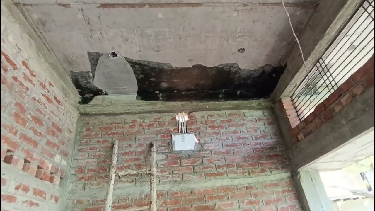 House wiring Wall cutting and pipe fitting Gi      box installation