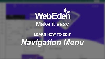 Learn how to edit the Navigation Menu with WebEden