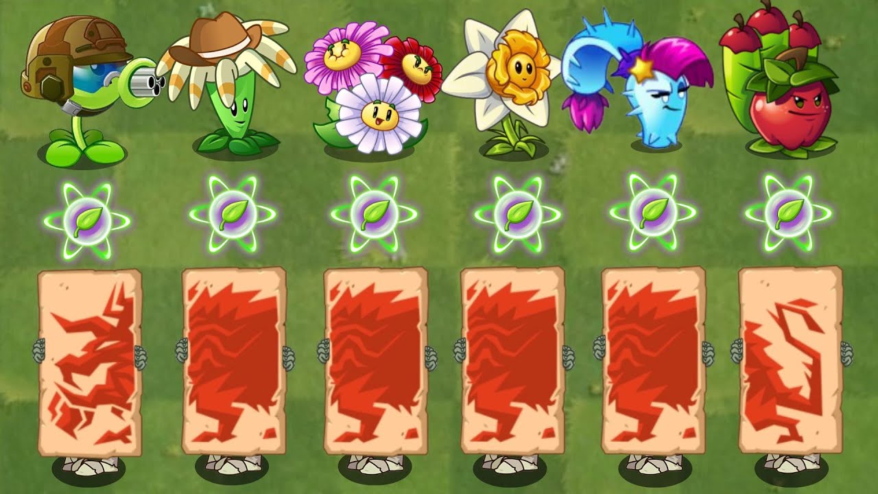PvZ 2 All Plants vs Lunar Camel Zombie 6 Parts Army with 1 plant food