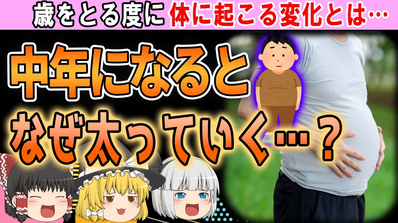 【ゆっくり解説】40代50代が太りやすい理由は…なぜ人は歳をとると太っていく…？