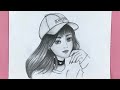 How to draw a girl with cap step by step for beginners  drawing tutorial  pencil sketch