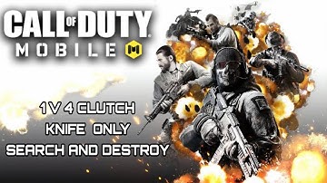 1V4 CLUTCH ON LEGENDARY RANK SEARCH AND DESTROY KNIFE ONLY