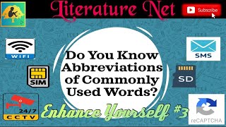 Abbreviations of Commonly Used Words | For Daily usage | Enhance Yourself #3 | Literature Net