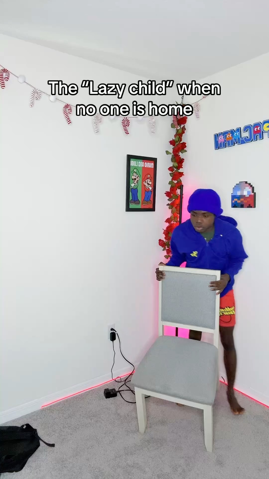 The lazy child when no one is home ?