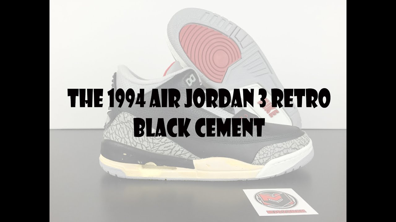 The 1994 Air Jordan 3 III Retro Black Cement