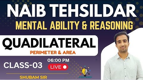 MENSURATION (QUADILATERAL) PART-03 II MENTAL ABILITY & REASONING II NT EXAM II BY SHUBAM SIR #jkssb