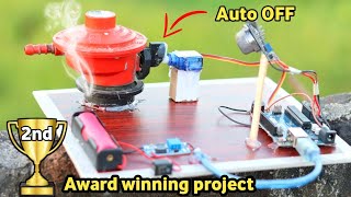 LPG gas leakage detection system with auto off regulator | Inspire Award Project 2023