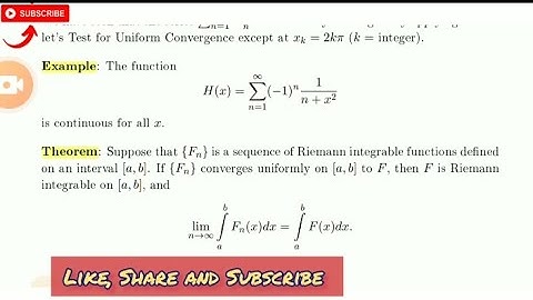 Theorem| Sequence of Riemenn integrable function| Fn converges then F is Riemenn Integrable|Topic 24