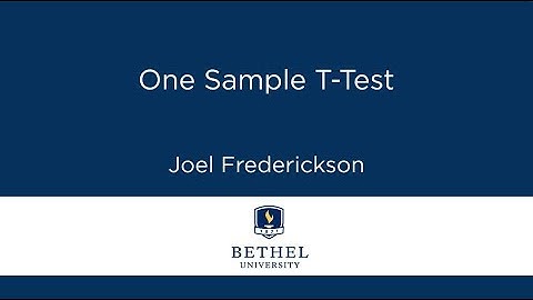 One Sample T-Test
