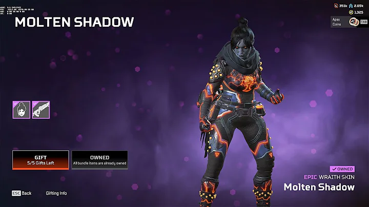 The NEW Wraith Skin MOLTEN SHADOW BUFFS MOVEMENT on CONTROLLER
