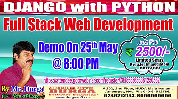 DJANGO with PYTHON Online Training in DURGASOFT
