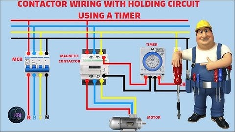 contactor wiring with holding circuit using a timer