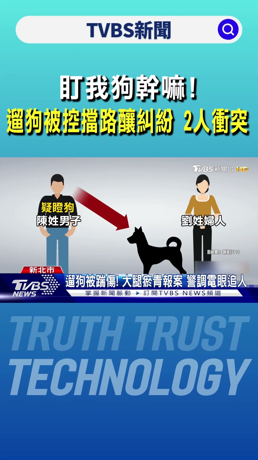 盯我狗幹嘛! 遛狗被控擋路釀糾紛 2人衝突｜TVBS新聞 @TVBSNEWS01