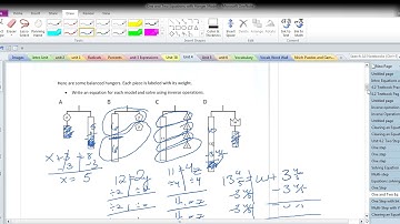 One Step Equatons with Hanger Models