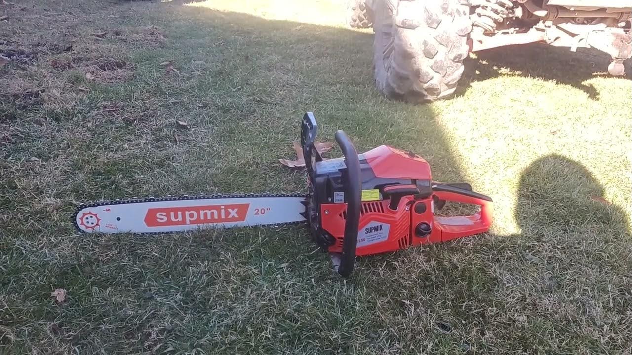 Supmix 6250 Chinese chainsaw warm up YouTube