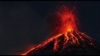 [10 Hours] Erupting Volcano at Night SLOW-MO - Video &amp; Audio [1080HD] SlowTV