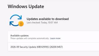 Fix Windows 11 KB5129195 Not Installing | September 2026 Security Update Error