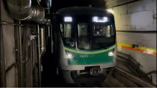 東京メトロ16000系16120編成が回送電車として警笛を鳴らしながら大手町駅を低速通過するシーン（回A1625S）2022.8.10〜ジョイント音最高！〜